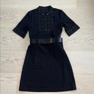 Theory Black Tartan Dress